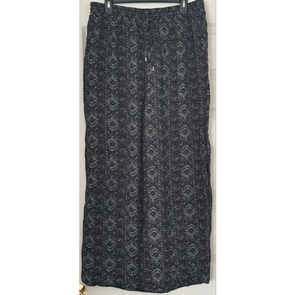 Women's French Laundry Black & White Patterned Wide Leg Pants 1X